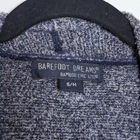 Barefoot Dreams Bamboo Chic Lite Knit Calypso Wrap Open Front‎ Cardigan Blue S M - Picture 5 of 7